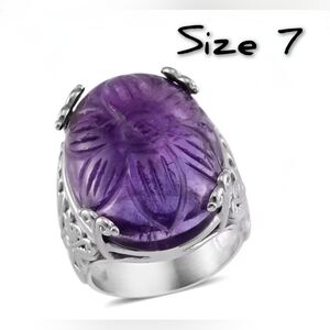 Unique carved Dragon Flower rings, stainless steel, new